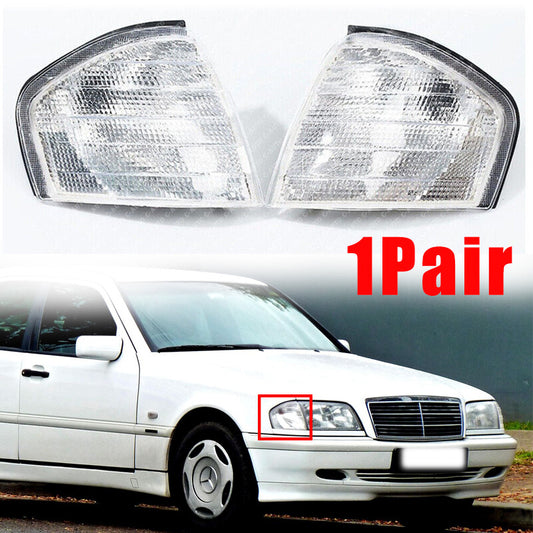 1Pair Turn Signal Lamp Frame Cover 2Pcs for Mercedes-Benz C Class W202 1994-2000