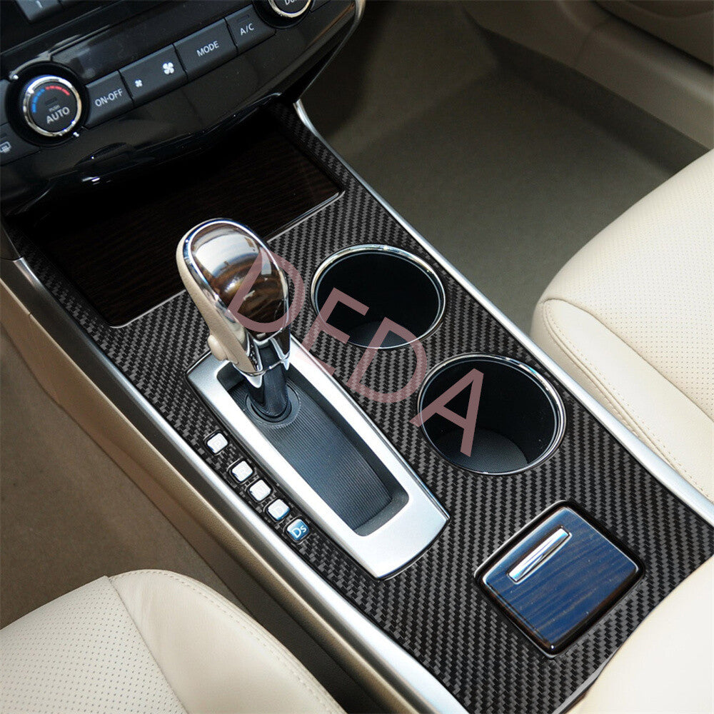 Carbon Fiber Gear Shift Cup Holder Panel Cover for Nissan Altima Teana 2013-2018