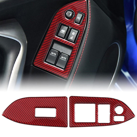 Fit for Toyota 86 for Subaru BRZ 2013-17 Carbon Fiber Car Door Window Switch Cover Trim