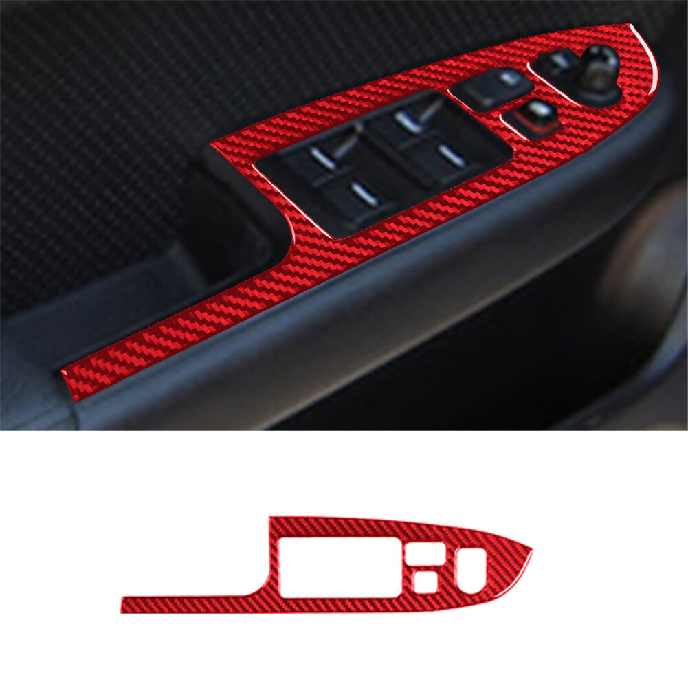 Driver Window Lift Panel Trim Carbon Fiber Interior for Acura TSX 2003-2008 Red