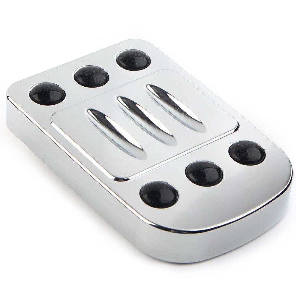 Billet Brake Pedal Pad Cover Chrome Fit for Harley Heritage Softail FLSTC Road Glide