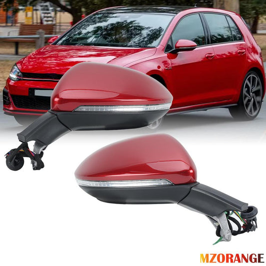 F¨¹r for VW for Golf VII MK7 2012-2020 L+R Au?enspiegel Spiegel Elektrisch Heizung Rot