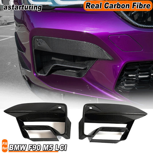for BMW F90 M5 LCI 2021-24 Dry Carbon Front Bumper Upper Air Vent Lid Cover Trim