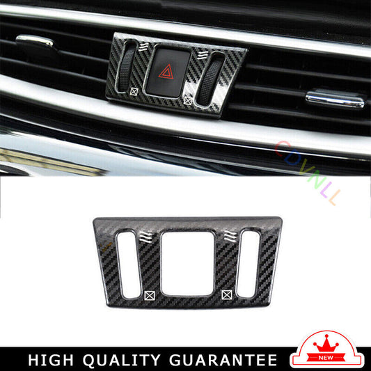 Mergency Light Switch Control Trim for Nissan Murano 2015-21 Steel Carbon Fiber
