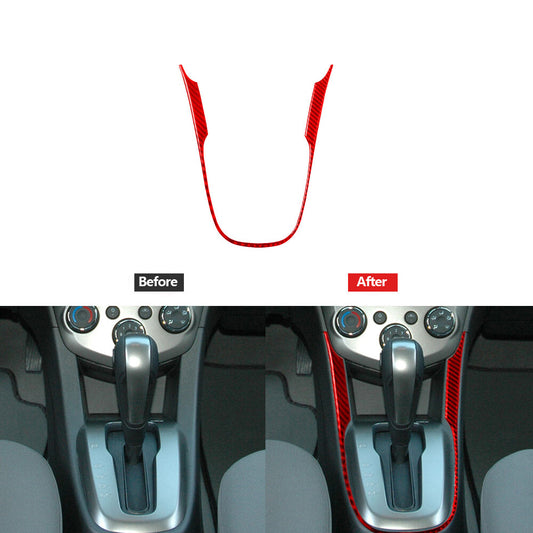 Red Carbon Fiber Transmission Surround Trim Cover for Chevrolet Sonic 2012-2016