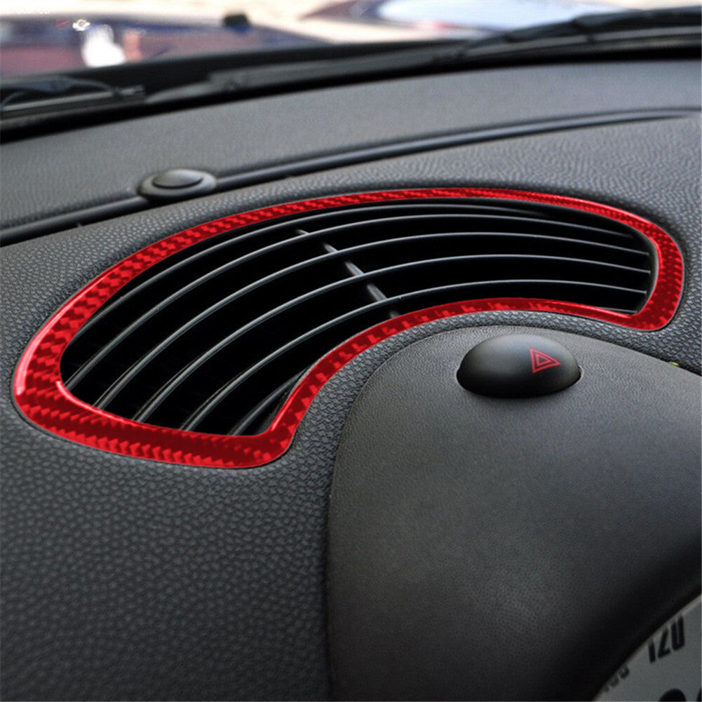 Red Interior Carbon Fiber Center Air Vent Trim Cover for MINI Cooper 2007-2011
