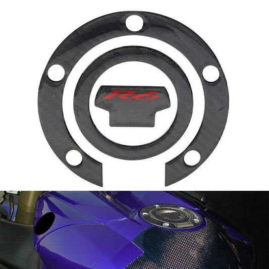 for Yamaha YZF R6 2006-2017 Fuel Cap Cover Gel Protector Pad Carbon Fiber Look