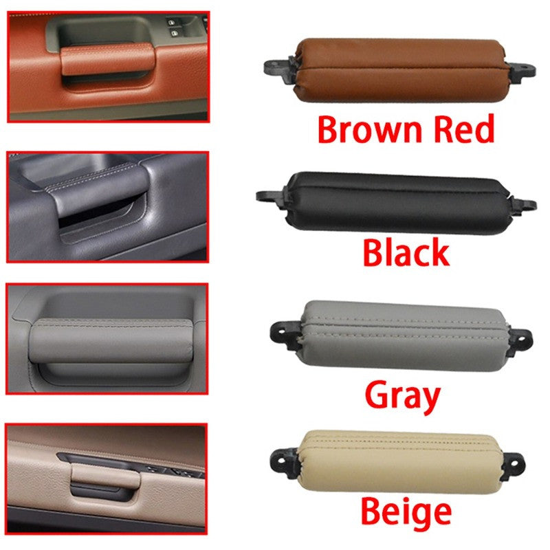 Gray Left Hand Interior Door Driver Leather Pull Handle for VW Touareg 2003-2010