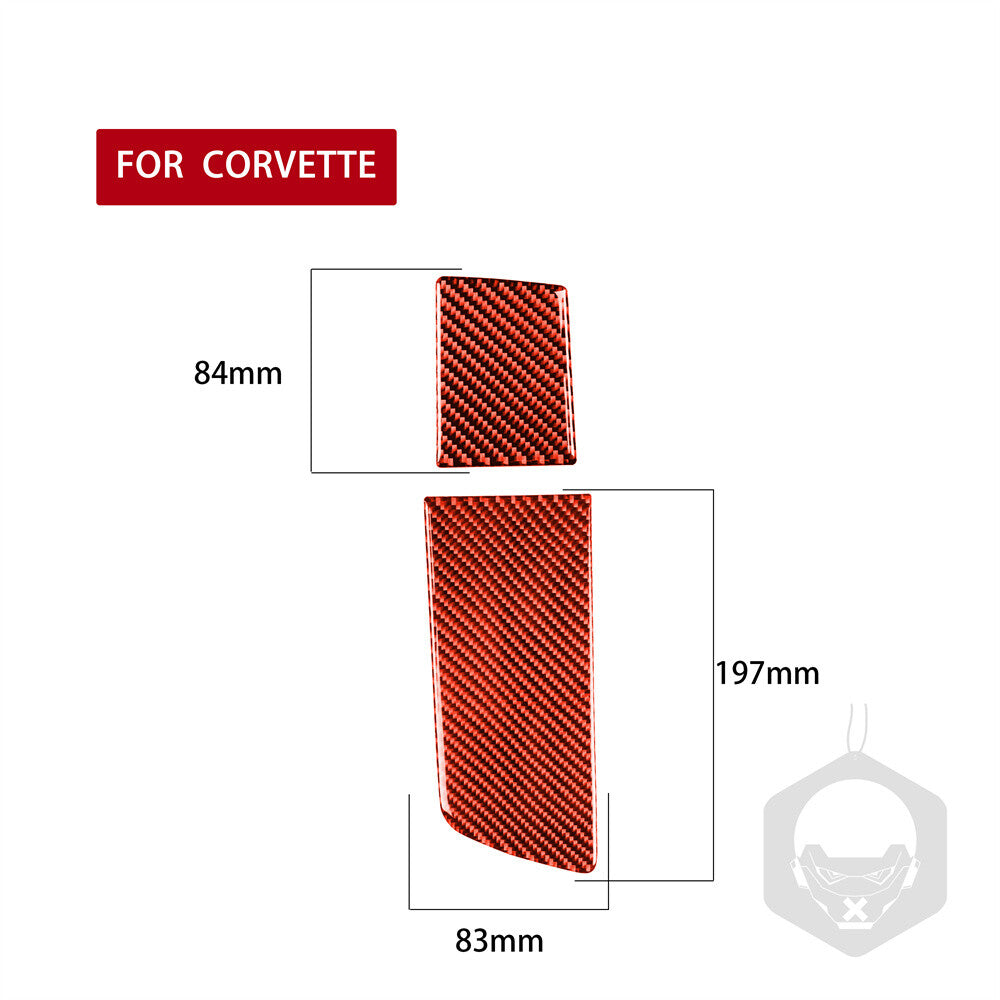 2¡ÁRed Carbon Fiber Water Cup Holder Panel Trim for Chevrolet for Corvette C7 2014-19