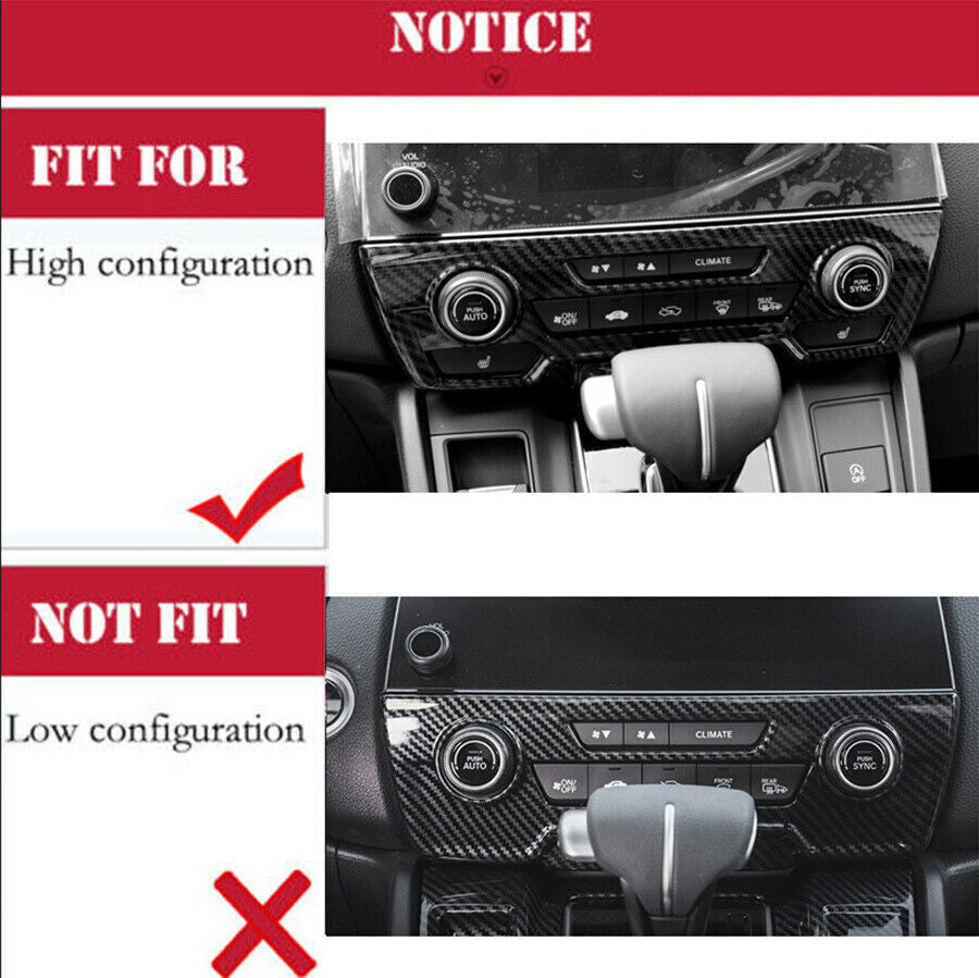 for Honda CRV CR-V 2017-22 ABS Carbon Fiber Console CD Panel Frame Cover Trim 1X