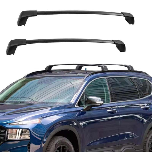 BLACK 2019-2023 for Hyundai Santa Fe Car Roof Rails Auto CrossBars Roof Rack
