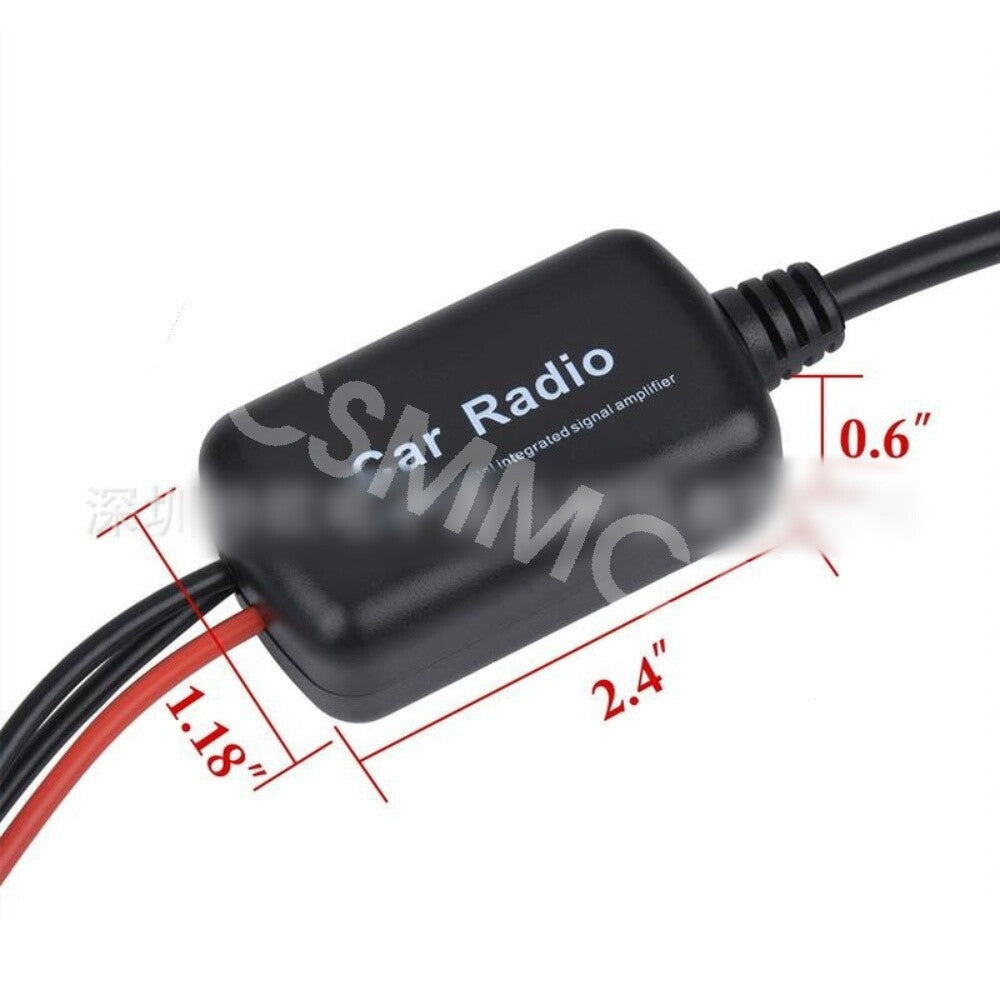 Signal Amplifier Booster For Car Stereo Antenna Aerial Splitter Cable Adapter