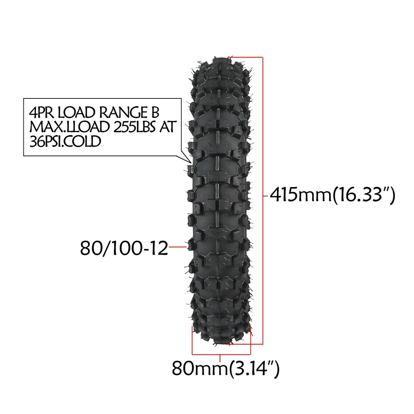 A pair of 3.00-10 80/100-10 tire tubes for Mini Pit Dirt bikes TTR50 SSR 70 XR50 CRF50