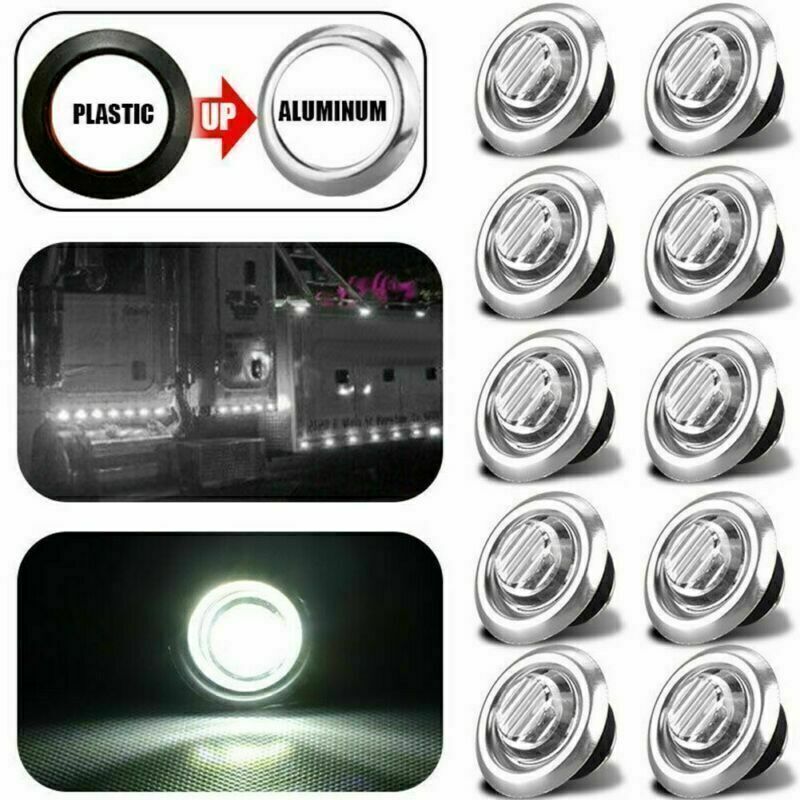 10X 3/4 Marker Light LED Truck Trailer RV Round Side Bullet Indicator 12V-24V