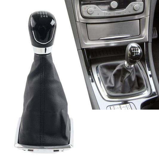 Schaltknauf 5/6 Geschwindigkeit mit Lederstiefel f¨¹r for Ford Focus MK2 2005-2012