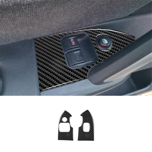 2X Carbon Fiber Front Window Lift Panel Cover Trim for Honda for Civic Si 2002-2005