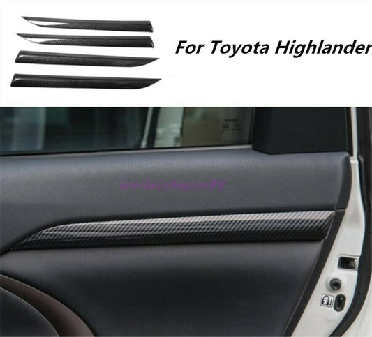 for Toyota Highlander 2014-19 Carbon Fiber Inner Door Armrest Stripe Cover Trim