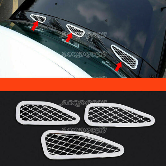 Chrome Front Hood Air Vent Outlet Molding Cover for Toyota FJ Cruiser 2007-2020