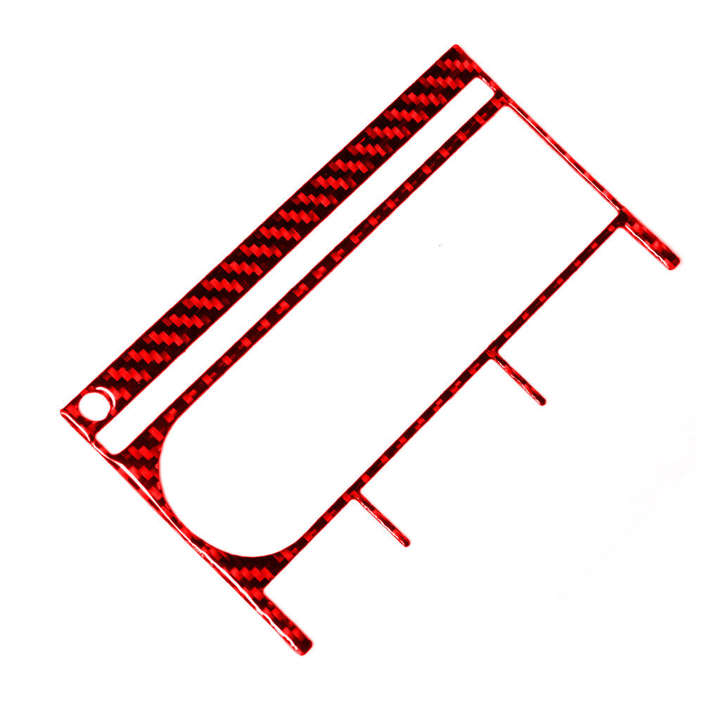 Red Carbon Fiber CD Player Panel Decorative Trim Cover for Subaru Forester 05-06
