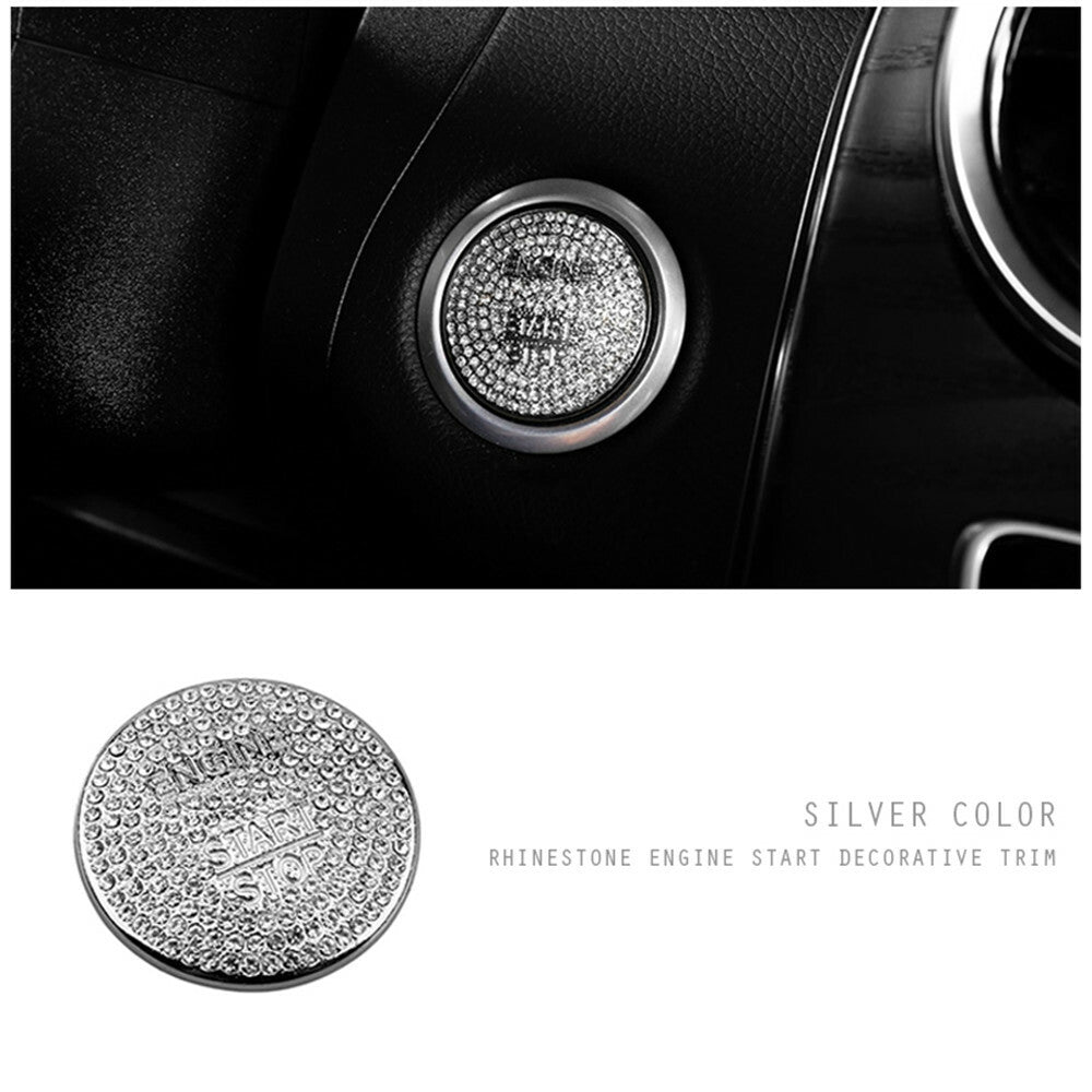 for Mercedes Benz Diamond Bling Car Engine Push Start Button Sticker Cover Decor