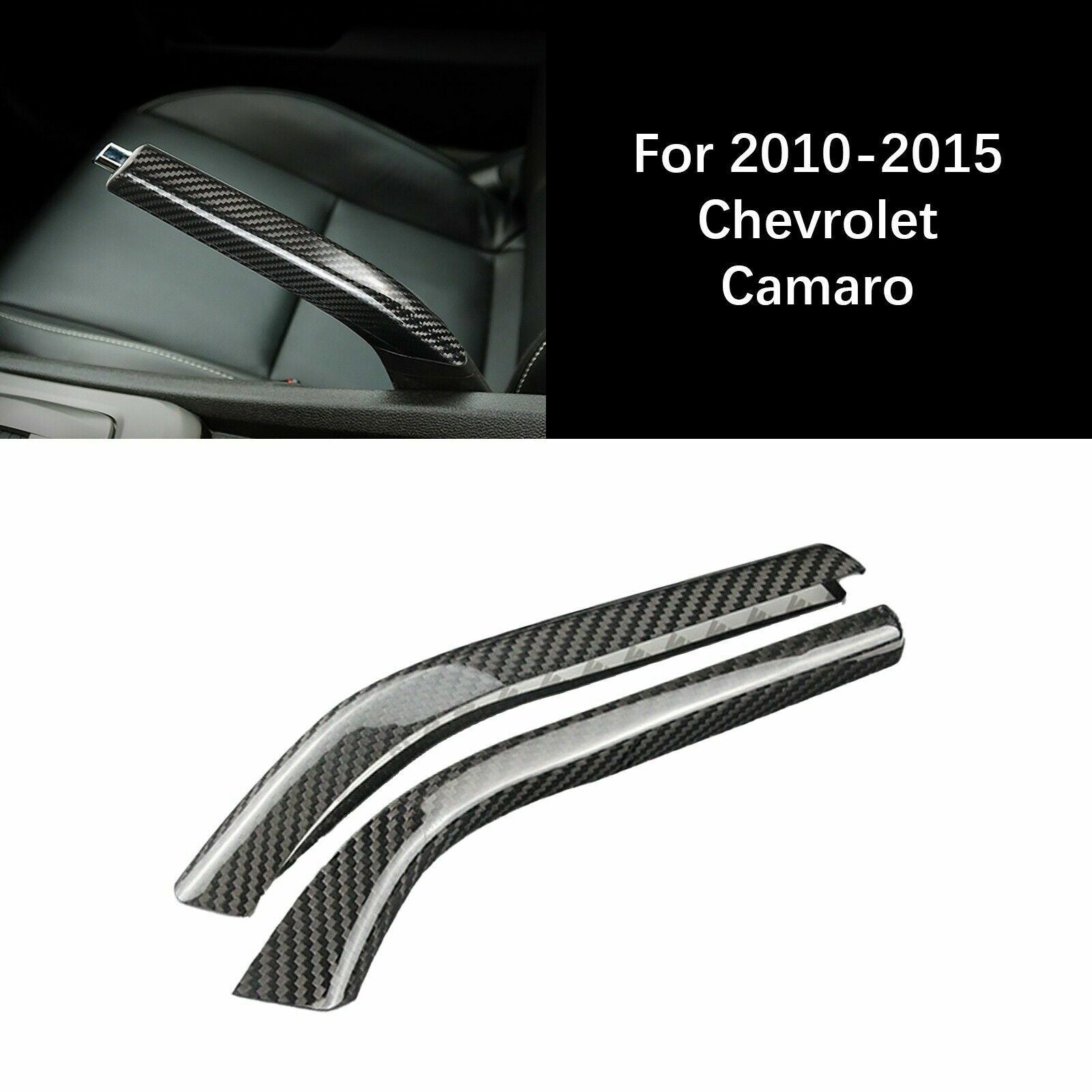 Real Carbon Fiber Car Handle Brake Cover Trim For 2010-2015 for Chevrolet Camaro AT