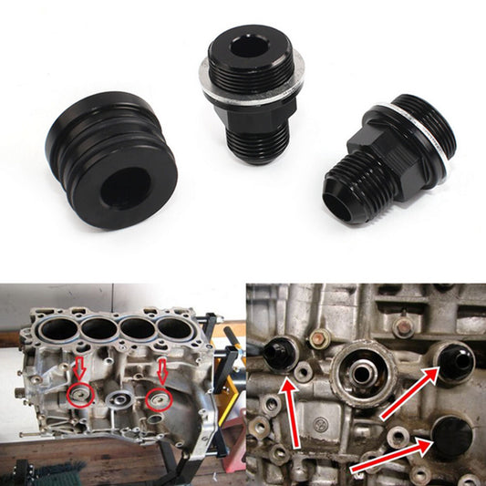 REAR BLOCK BREATHER FITTINGS AND PLUG FOR B16 B18C CATCH CAN M28 TO 10AN