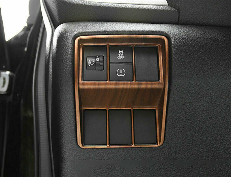 Headlight Button Frame Cover Trim for Honda CRV CR-V 2017-2022 Matte Peach Wood
