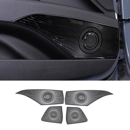 Black S.Steel Inner Door Speaker Frame Cover Trim for Hyundai for Elantra 2021-2023