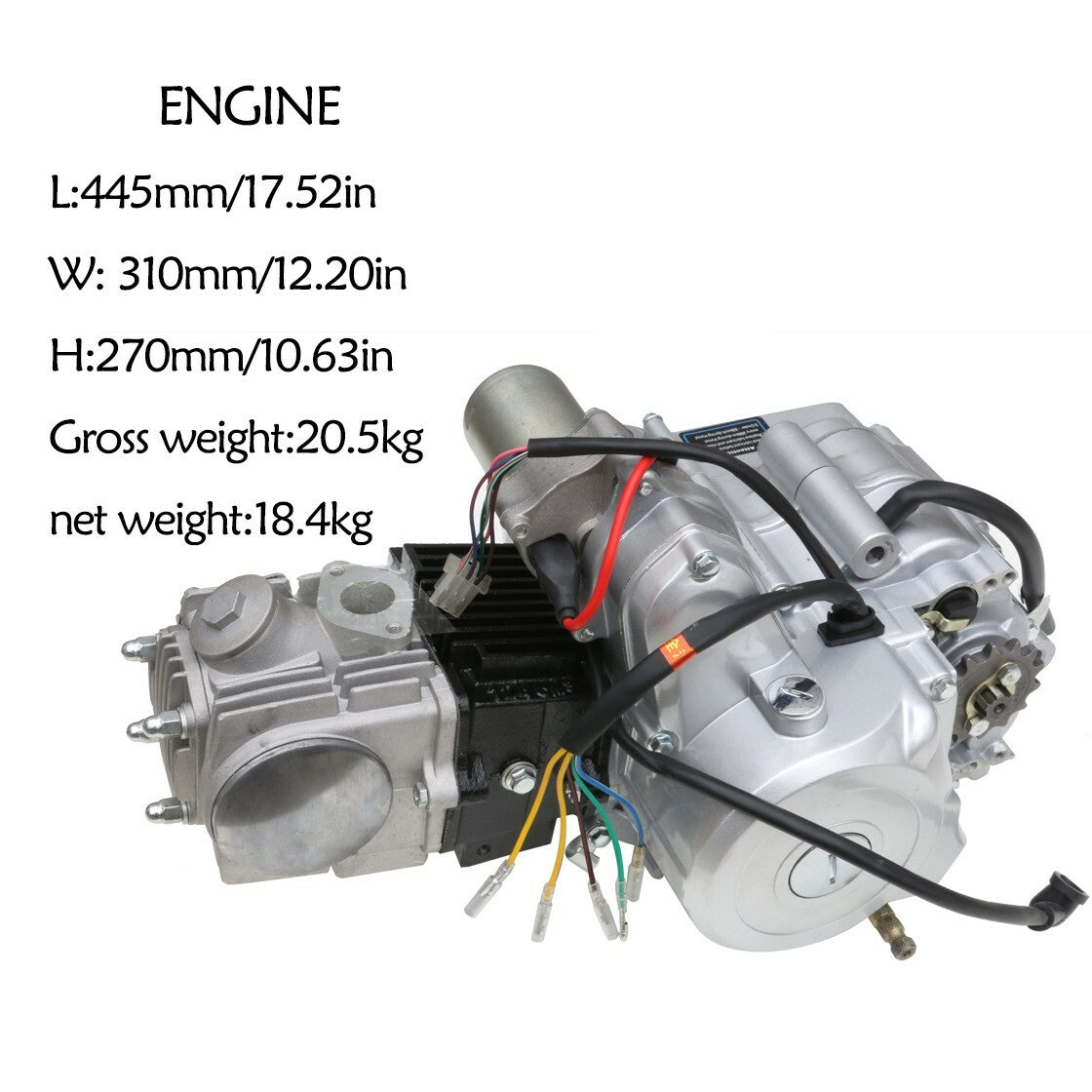 125cc engine motor kit, semi-automatic reverse 3+1, suitable for all-terrain vehicles, for Honda ATC70, cooler.