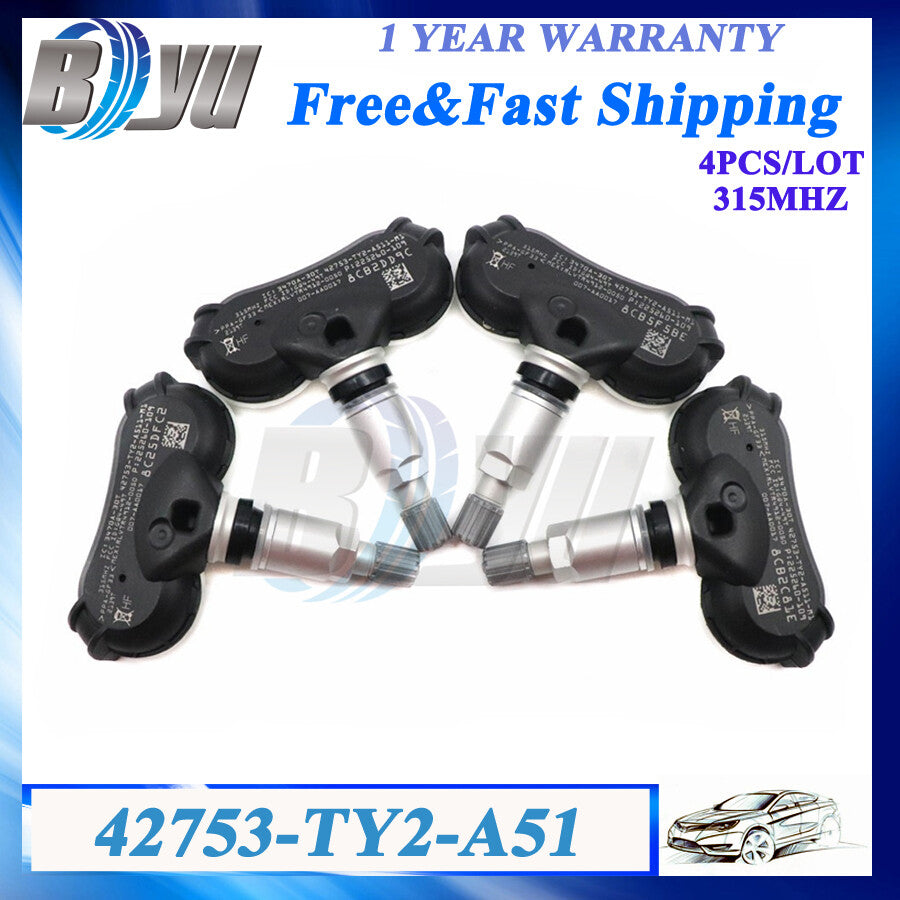 Set 4X TPMS Tire Pressure Monitoring System Sensors 315Mhz for Acura TL ZDX RLX