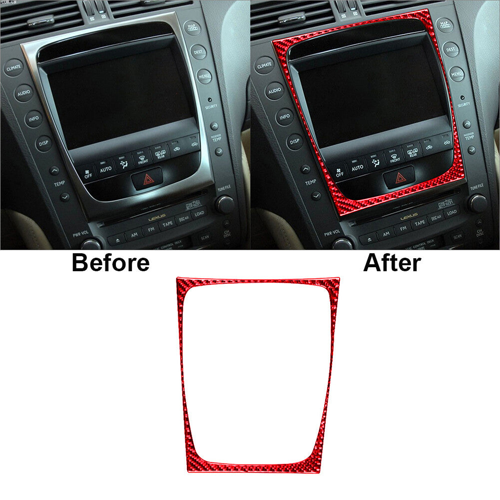 Red carbon fiber internal monitor cover trim suitable for Lexus GS 2006 - 2011