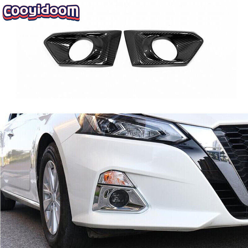 Carbon fiber automotive front fog light cover trim for Nissan Teana Altima 2019 - 2020