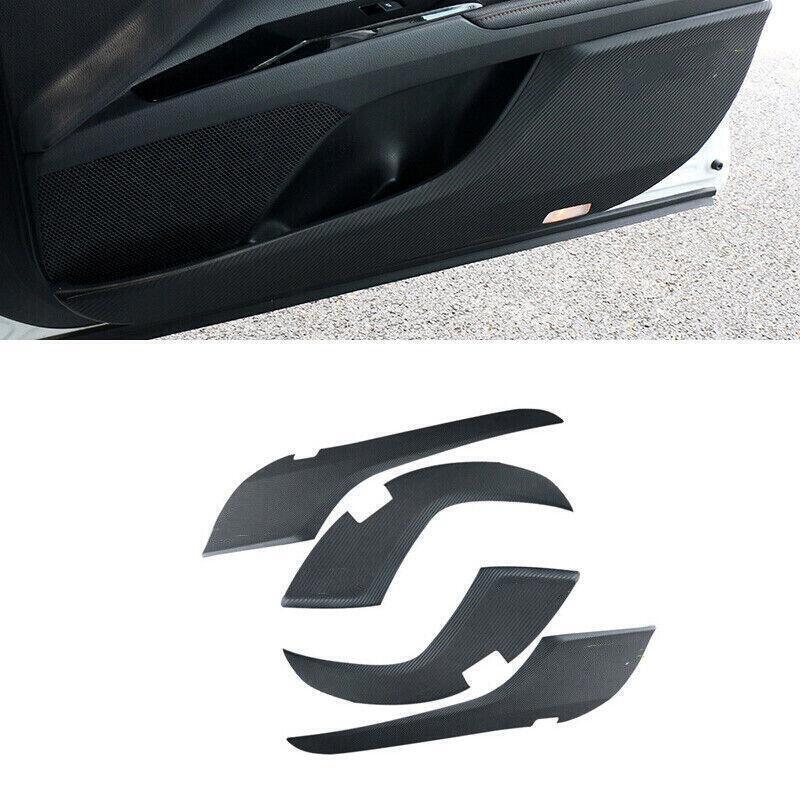 4X Carbon Fiber PU Inner Door Anti-Kick Panel Cover Trim for Toyota for Camry 18-23