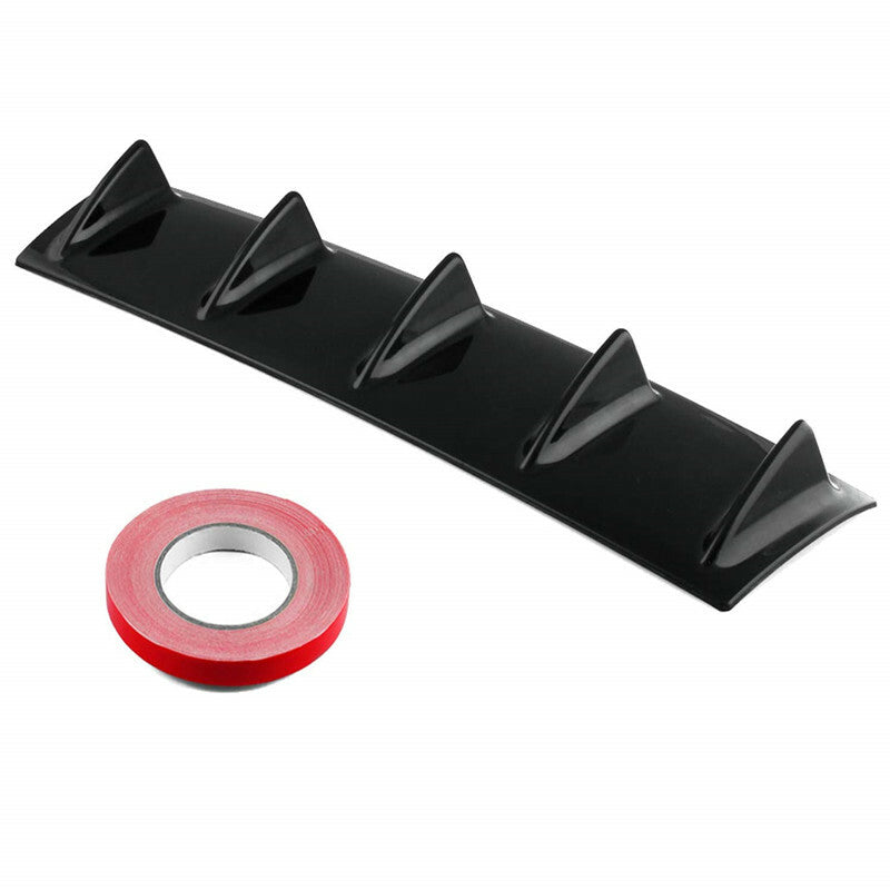 Car ABS Plastic Lower Rear Body Bumper Diffuser Shark 5 Fin Spoiler Gloss Black