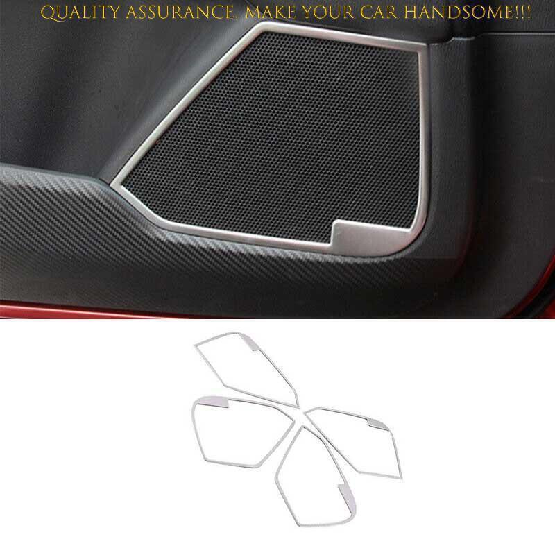 for Mazda CX-5 17-2024 Silver Steel Inner Door Speaker Horn Sound Frame Trim 4X