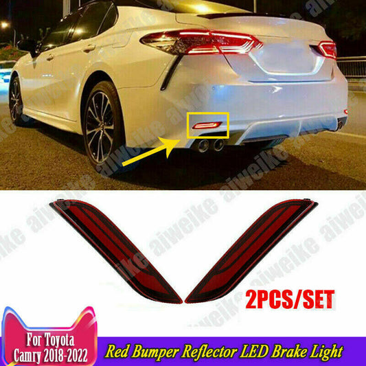 for Toyota for Camry 2018-2023 Red Bumper Reflector LED Brake Lights Turn Signal DRL