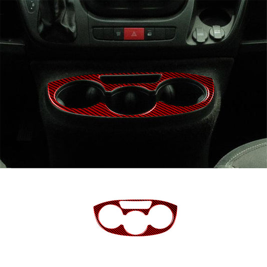 Red Carbon Fiber Water Cup Holder Frame Cover Trim for RAM Promaster 2014-2021