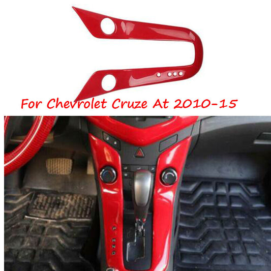 for Chevrolet for Cruze At 2010-15 Glossy Red Central Console Gear Shift Panel Trim