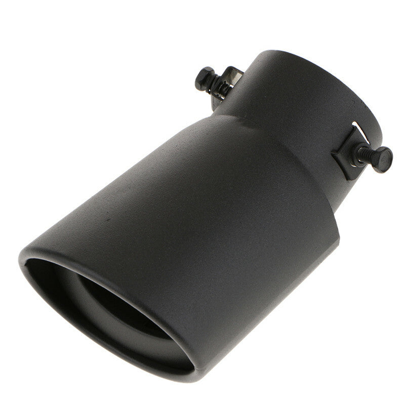 Car Exhaust Pipe 62mm Stainless Steel Bend Muffler Tip Tail Throat Black Matte