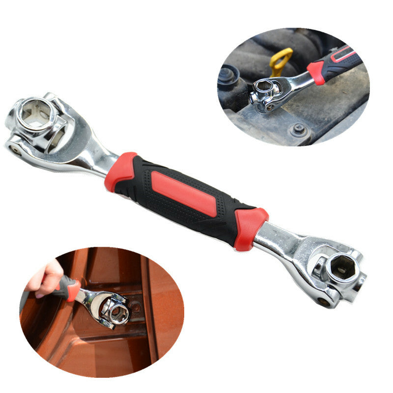 Car Wrench Multipurpose Bolt Degree Rotation Adjustable 8 In 1 Spanner Hand Tool