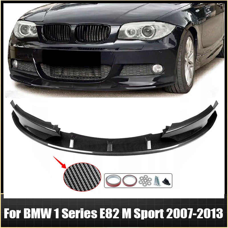 Carbon Style Front Bumper Lip Spoiler For 2007-2013 for BMW 1 Series E82 E88 M Sport