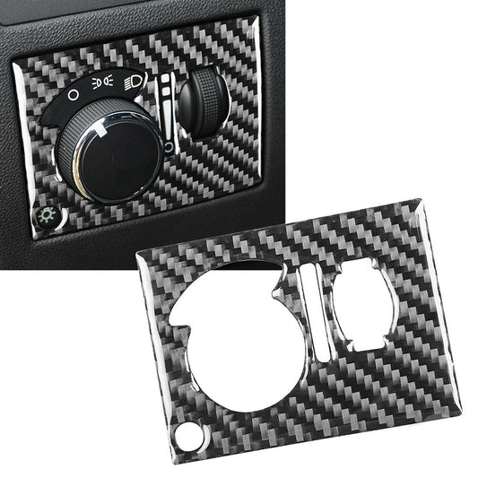 Carbon Fiber Headlight Switch Panel Cover Trim for Dodge for Challenger 2008-2014 13