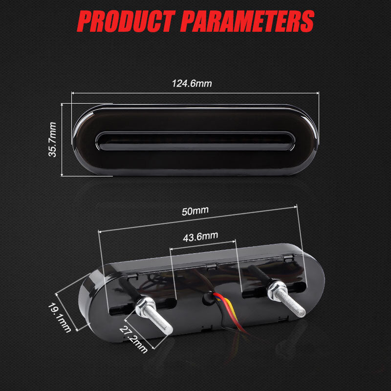 2x Red/Amber Oval 5 LED Truck Trailer RV Stop Turn Tail Brake Light Flowing DRL