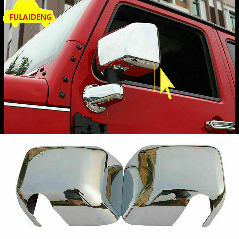 for Jeep for Wrangler JK 2007-2017 Chrome Side Door Rearview Mirror Cover Moulding