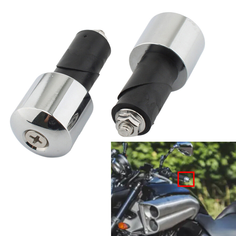 Bar Ends Hand Grip Handlebar End Caps Chrome for Yamaha VMAX 400 450 500 750