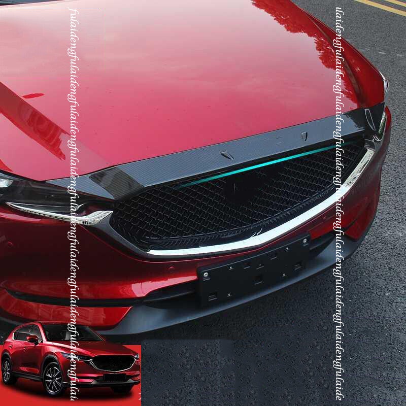 for Mazda CX-5 2017-21 Carbon Fiber Front Engine Hood Grille Bonnet Stripe Cover