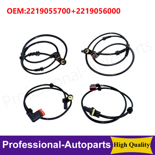 4-piece front and rear ABS wheel speed sensor kit for Mercedes W216 and W221 ABS sensors.