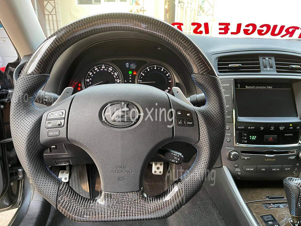 Carbon Fiber Custom Steering Wheel for Lexus IS 250 300 350 ISF RED 2001-2017