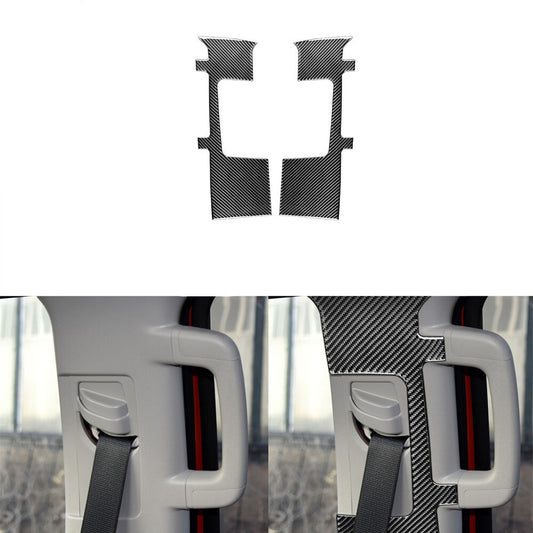 2Pcs Carbon Fiber Safety Belt for Seat Panel Cover Trim for Toyota Tundra 2014-2018