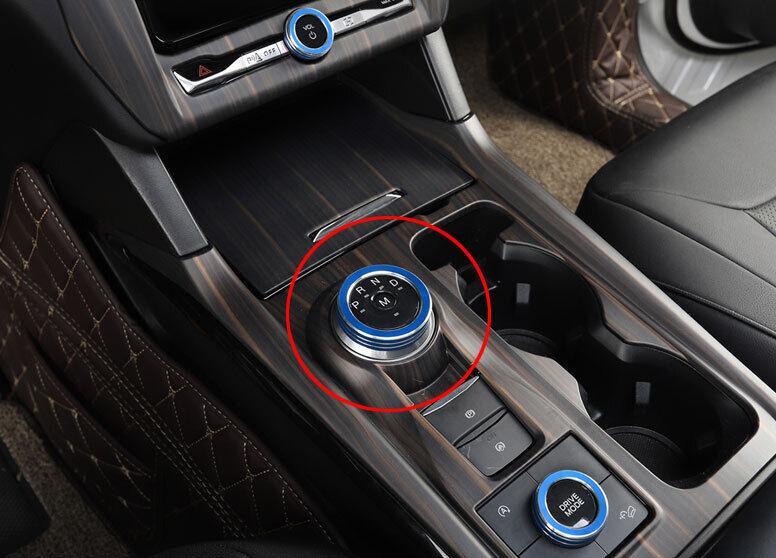 Central Console Gear Shift Knob Ring Fit for Ford Explorer 20-2022 Blue Aluminum